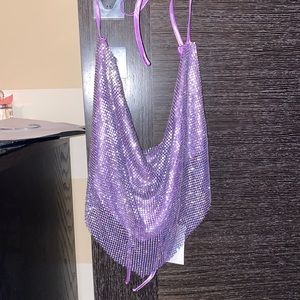 Sexy crystal halter top